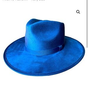 New MX Suede Pinch w/ Flat Brim – Navy Blue